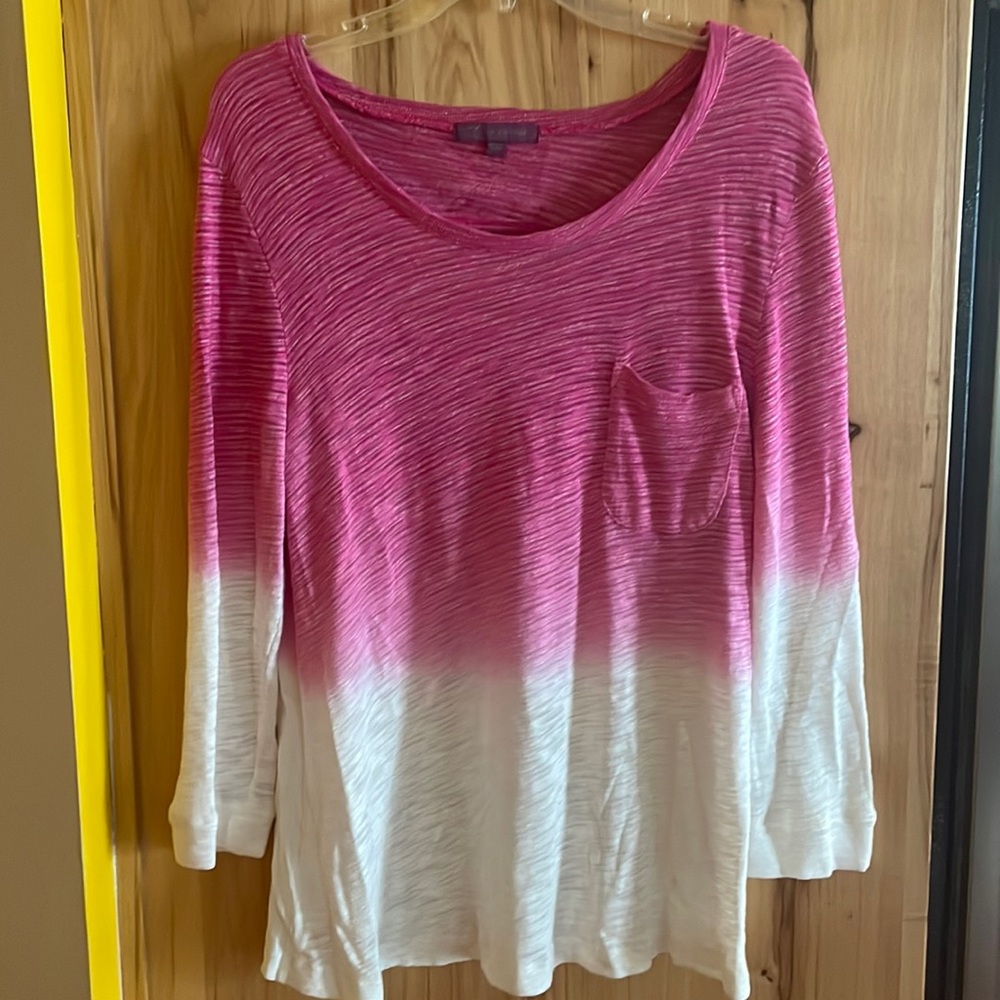 Z by Zobha Ombre Long Sleeve‎ Cut Out Back Shirt sz Lg